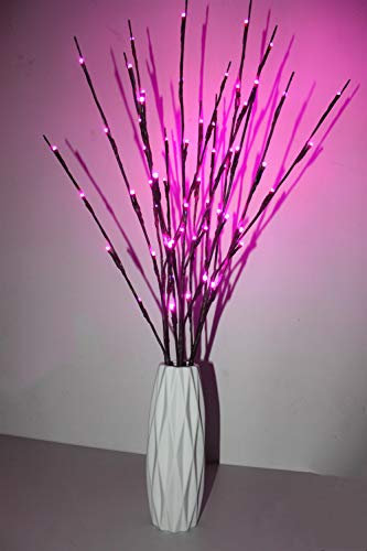 Fantasee LED-Lichterkette mit Zweigen, 76 cm, flexibel, für Zuhause, Geschäft, Fenster, Vasen, Tisch, Zimmer, 3 Stück rose