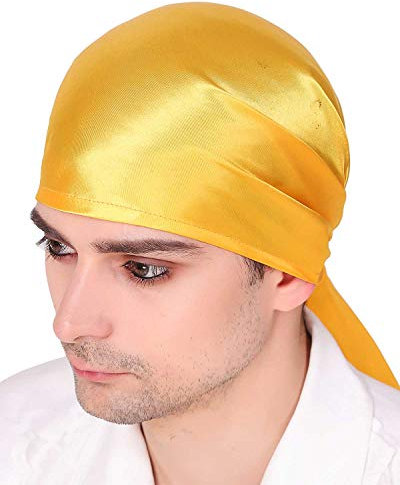 ThePirateDressing Piraten-Bandana, Mittelalter, Renaissance, Halloween, Leinen, Dreieck, C1418, Gold (Satin-Stoff), 33 inch x 52 inch x 33 inch