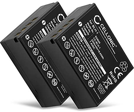 CELLONIC BLH-1 Battery Compatible with VM AMA Olympus BLH-1 Akku 1900mAh 7.4V (2x Batteries (2250mAh))