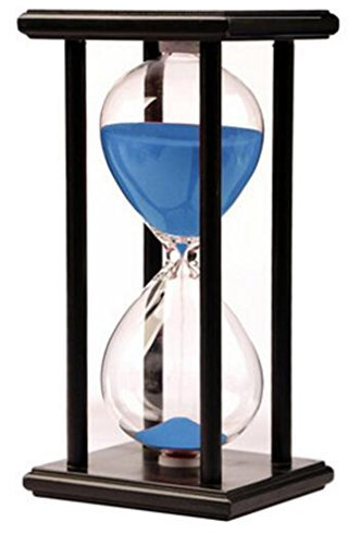 Sanduhr 45 Minuten Timer Sanduhr für Ornament Weihnachten Neujahr Geburtstag Tee Kaffee Tabelle Bücherregal Schule Spiel Hölzern Rahmen Hourglass Dekoration Blau