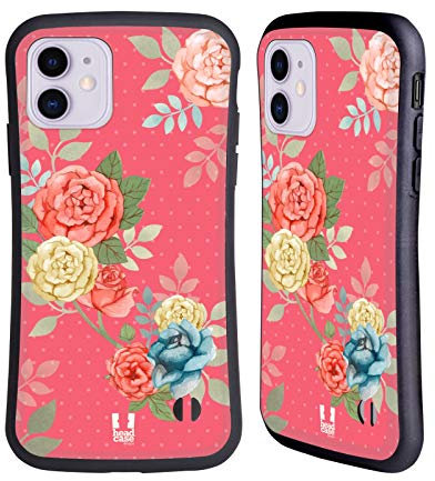 Head Case Designs Boccioli Rosa Pattern Rose Nostalgiche Custodia Cover Ibrida Compatibile con Apple iPhone 11