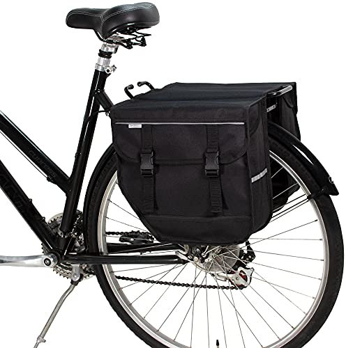 BikyBag Model M - Double Vélo Sacoches pour Porte-Bagages arrière (Noir)
