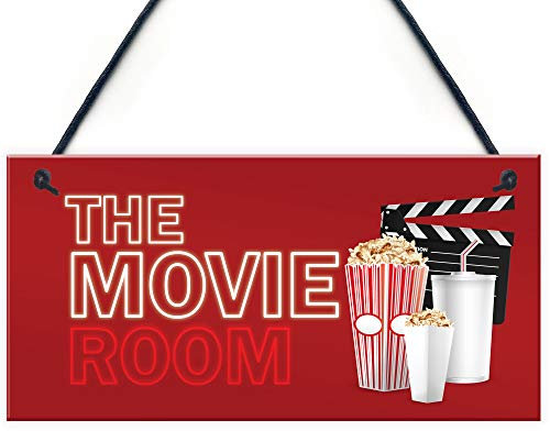RED OCEAN Letrero colgante para sala de cine en casa, decoración del hogar, regalo para hombre, cueva, cobertizo, casa de verano