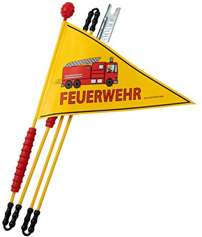 KARL DRAIS Fahrradwimpel Feuerwehr | Fahrradfahne für Kinder Fahrrad Zubehör Kinder Kinderfahrrad Zubehör