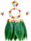 Hawaiikette Gras Röcke Hawaiian Halskette Girlande Blatt Hula Rock und Hawaiian Leis Set Grass Rock künstlichen Hibiskusblüten für Beachparty Hawaiiparty Mottoparty Karneval Strandtanzparty 5 PCS