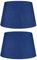 2 Pack - Navy Blue 12 Cotton Tapered Drum Vintage Lampshade with Reversible Gimble & Shade Reducing Ring to Fit All Types of Lampholders - Rolled Edges - Hard Lined - Sold in Pairs