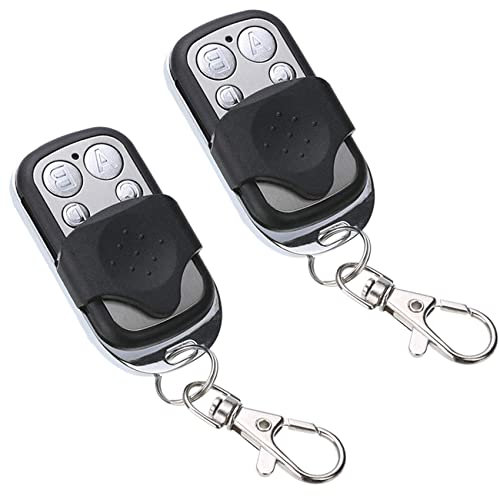 iJiZuo 2 Pieces Universal Automatic Gate Remote Control, Remote Control Key Fob for Car Garage Door Gate 433mhz, Equipped with 4 Different Channels, with Key Cover Slide