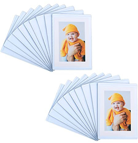 2.5x3.5 Magnetic Picture Frame, Instax Mini Frame Photo Magnets for Refrigerator, Small Polaroid Picture Frames 2x3, Photo Sleeve Pocket for Fridge, Locker Decoration, 20 Pack