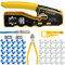 CHZHLM RJ45 Crimping Tool Kit Pass Through Crimper Stripper Cutter All-in-One for Crimping Cat5e Cat6 Cat6a Pass Through Connector with 50Pcs Connectors 50Pcs Covers Mini Stripper Plier