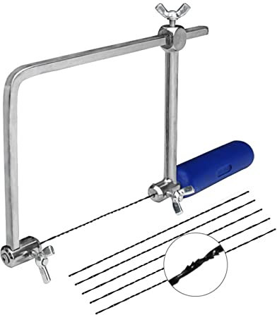 ICAMAS 4 Jig Saw Hand Saw Adjustable Frame Sawbow U-shape Coping for Woodworking Craft Jewelry DIY Hand Tools with 6pcs Spiral Blades (Size : 1)