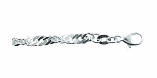 Damen 925 Silber Singapur Armband 18,5 cm Ø 3,5 mm