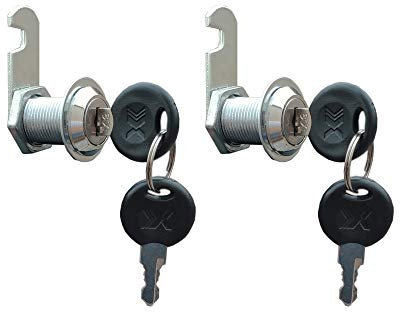 VictorsHome Cam Lock for Cabinet Drawer - 1”(25mm) Cylinder Length, Fits for 3/4” Max. Panel Thickness, Chrome Finish, Keyed Alike 2pcs