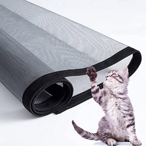 Waigg Kii Filet de balcon pour chat - Moustiquaire en maille - Barrière de fenêtre pour chat - Protection de fenêtre anti-poussière (160 x 170 cm)