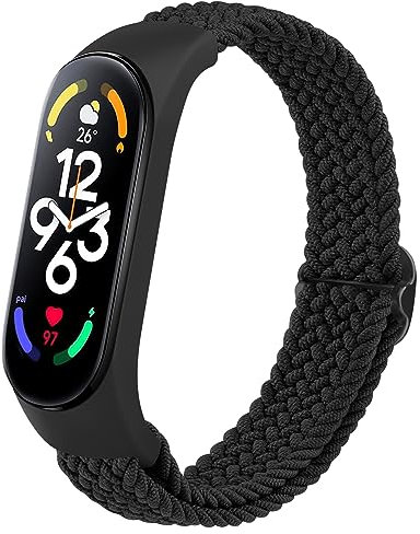 Oumida Cinturino Elastico per Xiaomi Mi Band 7 /Mi Band 6 /Mi Band 5 /Mi Band 4, Regolabile Cinturini Intrecciato in Tessuto Nylon Braccialetti Sport Compatibilità con Mi Band 7