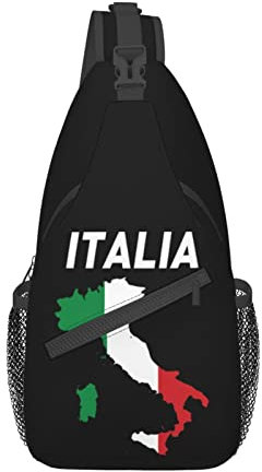 Italia Italien Italienische Flagge Kreuz-Brusttasche Sling-Rucksack Modischer Wander-Tagesrucksack Unisex-Brust-Umhängetasche
