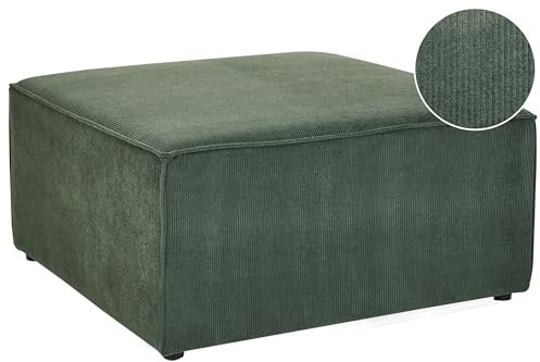 Moderne Ottomane Stoffbezug Cord grün 1-Sitzer Pouf für Modulsofa Lemvig