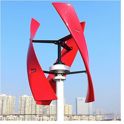 Turbina eolica, Energia Mini Generatore Eolico Verticale Ad Asse 400w 600w 1kw 12v 24v 48v 96v Generatore Eolico Del Mulino A Vento per la ricarica domestica marina ( Color : Red , Size : TURBINE ONLY