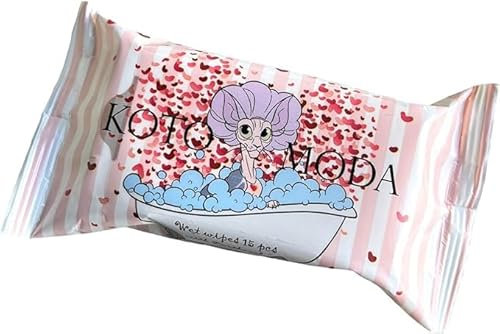 Kotomoda Wet wipes with Panthenol for sphynx cat for everyday use (10Pack/150Count)