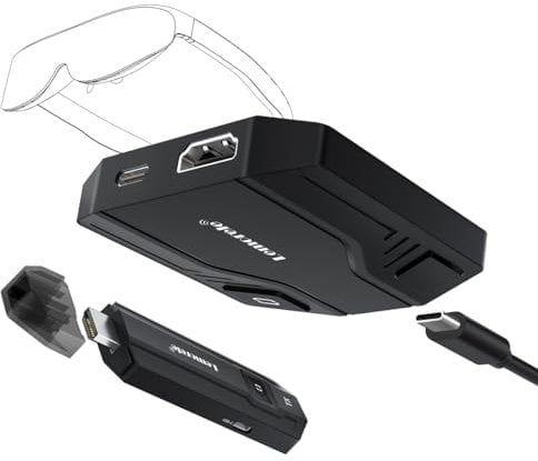 Lemorele HDMI Wireless Trasmettitore e Ricevitore FHD 5G per Occhiali AR, Dongle HDMI Wireless Trasmettitore Streaming Video e Audio per Laptop/Fotocamera a Rayneo, Xreal Air