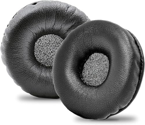 55mm Runde Ohrpolster, QeeFop 1 Paar 55mm Ersatz Ohrpolster aus Kunst Leder Kompatibel mit JBL Sony Philips ATH Headset-Ersatzteile (Schwarz)