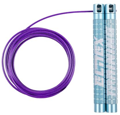 Elitex Training Comba Rápida para Saltar en CrossTraining, Fitness, Boxeo, Gym y MMA, Rodamientos Profesionales para Hombres y Mujeres (Azul Violeta)