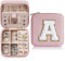 TINGN Reise Essentials Schmuckkästchen Mädchen - Reise Schmuckkästchen Mädchen Damen Personalisiert Schmuckkästchen Klein Buchstaben A Schmuckkästchen Mädchen Geschenke Mini Schmuckkästchen - Rosa