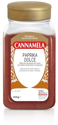 Cannamela - Linea Vasi PET, Paprika Dolce, Confezione da 450g. Ideale per carni, patate, zuppe, cereali e legumi
