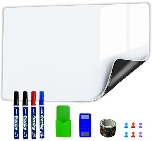 WEINIDASI Magnetisch Whiteboard Folie, 40×80cm Magnettafel Selbstklebend Weißwandtafel Folie, mit Neuer Schmutzabweisender Technologie, Abwischbare Tafel, Kinderzeichnung, Schule, Büro, Zuhause
