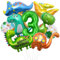XXL Dino Geburtstag Deko, 3 Jahre Dinosaurier Folienballon, Dinosaurier Geburtstagsdeko Jungen, Grüner Luftballons Dino, Zahlenballon 3 für Dinosaurier Jurassic Dschungel Party Kinder Geburtstag