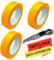 ART COLOR 3x Profi Goldband 30mm x 50m inkl. Cuttermesser - Maler Klebeband für exakte Farbkanten - UV beständiges Abklebeband - Alu Teppichmesser