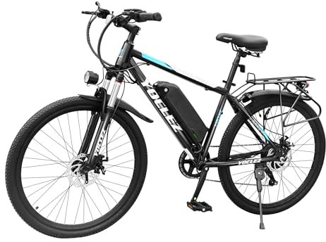Bici elettriche da 26 per adulti. E-Bike con motore brushless ad alta velocità da 250W. Bicicletta elettrica con batteria agli ioni di litio rimovibile integrata da 36V-8AH, 7 velocità, Display LCD