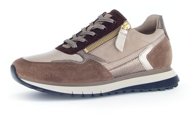 Gabor Damen Low-Top Sneaker, Frauen Halbschuhe,Laufschuhe,schnürschuhe,schnürer,Business,Freizeit,Sportschuhe,Puder/Farro/Cacao,38 EU / 5 UK