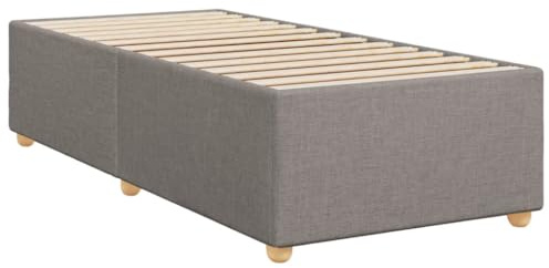 vidaXL Bettgestell ohne Matratze Taupe 100x200 cm Stoff