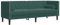 vidaXL Chesterfield Sofa mit Nackenrollen 3-Sitzer, Couch mit Armlehnen Rückenlehne Stützbeine, Polstersofa für Wohnzimmer, Couchgarnitur, Dunkelgrün Samt