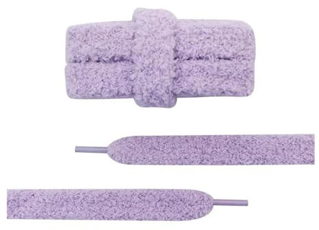 VONCYKI 5 Paia di Lacci Morbidi da 15 mm, Piatti, in Peluche, Perfetti per Scarpe da Ginnastica Casual da Donna (3992 Viola, 180 cm)