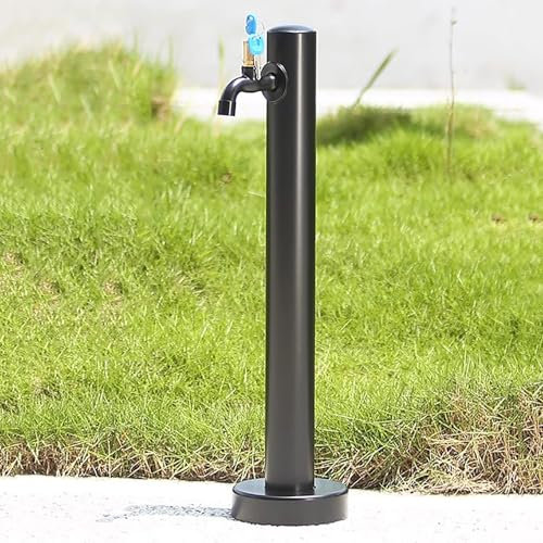 Fontanella da Giardino, Fontana da Giardino Esterno, Rubinetti da Esterno, Rubinetto a Uscita Singola con Serratura, Facile Installazione, Materiale Spesso, Design a Base Rotonda(Small)