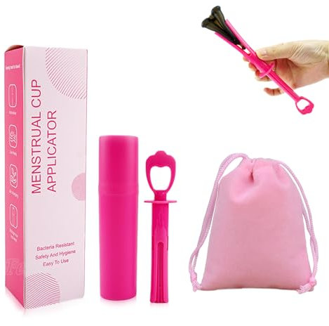 Cinsersr 1 Satz Menstruationstassen-Applikator-Werkzeug Tampon Applikator Tool Für Menstruationstassen Einfach Und Bequem Zu Bedienen. Kompatibel Mit Den Meisten Menstruationstassen. Mit Beutel