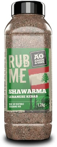 Angus & Oink | Shawarma Lebanese Kebab Rub | Authentic Middle Eastern Flavours | Perfect for Lamb & Vegetables | Great for Grilling, Smoking & Oven Cooking | Gluten-Free | 1.1kg