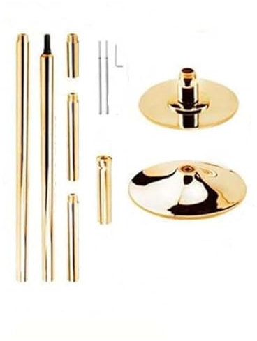 Ayztantine Home Dance Pole Poteau de Strip-teaseur Professionnel 360 for Exercice de Fitness à Domicile, Poteau de Danse Portable en Acier doré for Club de fête.