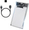 Caja de disco duro transparente USB 3.0 de 2.5 pulgadas para el hogar, oficina, PC, portátil, carcasa de disco duro