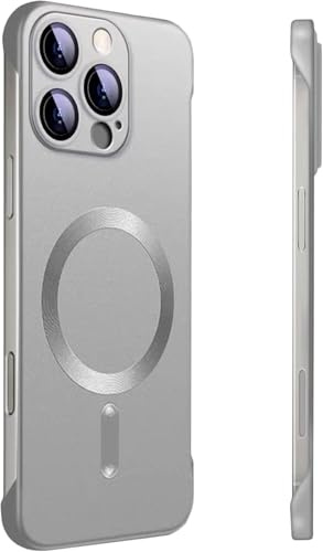FAOMSEBS Magnetica Senza Bordo Cover per iPhone 16 Pro, Compatibile con MagSafe [Protettore per Lenti Fotocamera](Sensazione di Metallo Nudo) Magnetico Sottile Custodia per iPhone 16 Pro Cover 6,3''