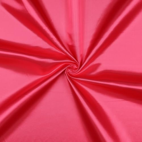 VmG-Store Satin Stoff 2m x 146cm Coupon Satinstoff Keine Meterware seidig Polyester zum Nähen glänzender Dekostoff für Kleidung Vorhänge Kostüme Damen Kleid Rock (010 Pink)