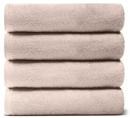 Björk Premium Baumwolle Handtuch Set – 4er Pack Kleine Frottee Handtücher 50x70 cm, Weiche & Saugfähige Baumwolle Handtücher, Langlebige Frottee Handtücher für das Badezimmer (Mokka)
