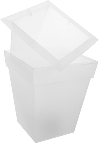 ABOOFAN Jardinière Solaire Lumineuse Carrée Pot de Fleurs en Plastique, Lampe d'Ambiance Étanche pour Pelouse et Balcon Extérieur