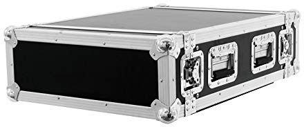 ROADINGER Verstärkerrack PR-2ST, 4HE, 57cm tief | Flightcase für 483-mm-Geräte (19) | mit mehrschichtig verleimtem Holz, schwarz laminiert