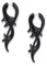81stgeneration Schwarz 16g Stammes Bahre-Dehnungsstab Fake Twist Spirale Horn Ohrringe Paar