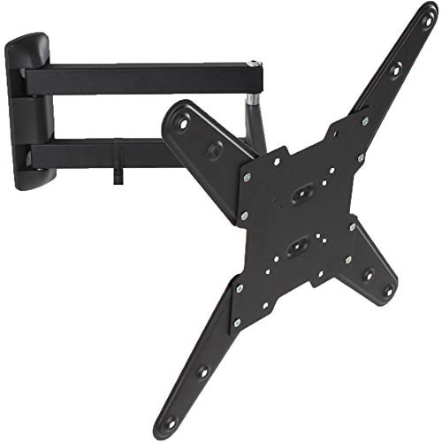 tectake® 400793 TV Wandhalterung, schwenkbar und neigbar, für Fernseher mit 66-191 cm (26-75) Diagonale, VESA max. 400x400mm mit Kabelhalterung, max. Wandabstand: 61cm