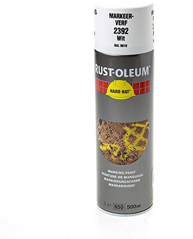 RUST-OLEUM 2392 Hard Hat marking Aerosols, Up To 70 m Per Can! Highest Opacity, White
