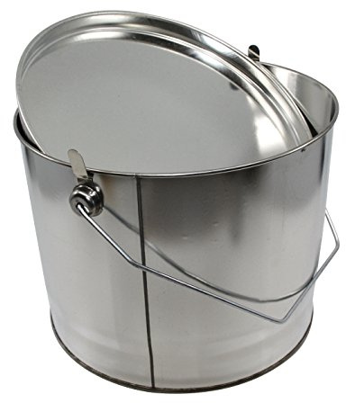 Wasserrose 5 L Blecheimer mit Deckel Weißblech lebensmittelecht | 5-Liter-Eimer aus lebensmittelechtem Weißblech mit Stülpdeckel, Dichtung und Henkel – für trockene Füllgüter