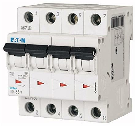 EATON FAZ6-C25/4 Interruptor Automático Magnetotérmico FAZ6, 4P, 25A, Curva C